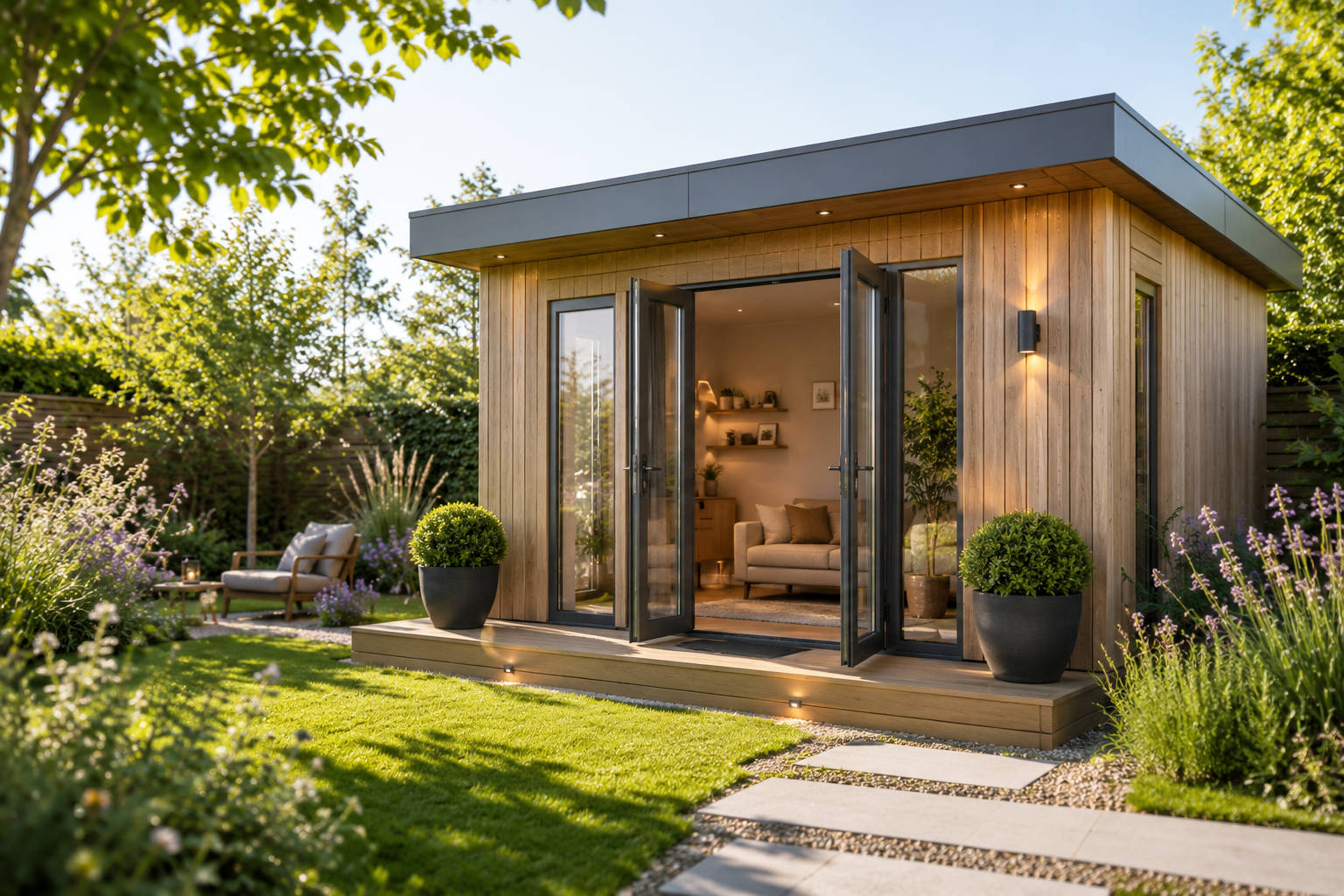 Moderne Gartenküche im Außenbereich