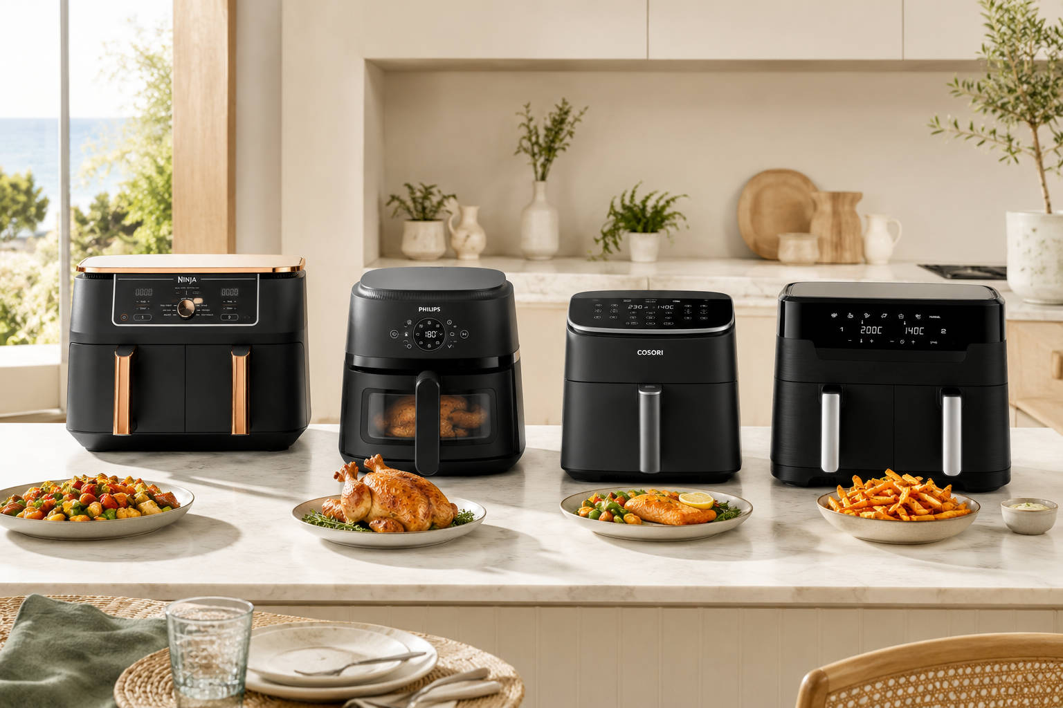 Moderner Airfryer in Küche