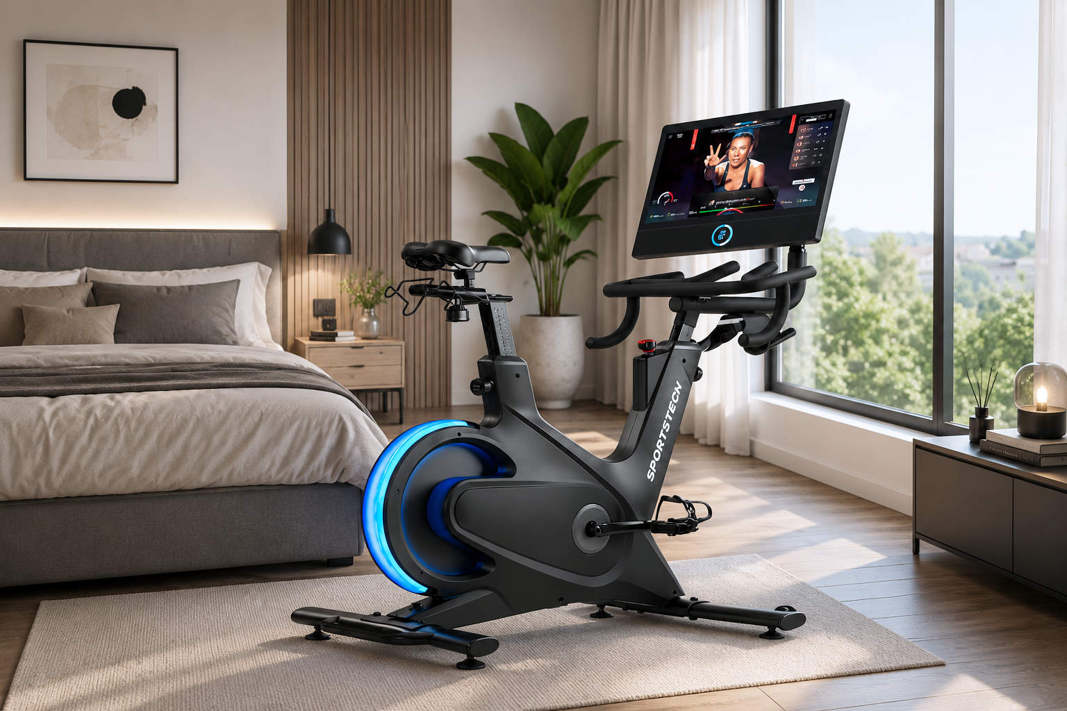 Indoor Bike im modernen Wohnraum