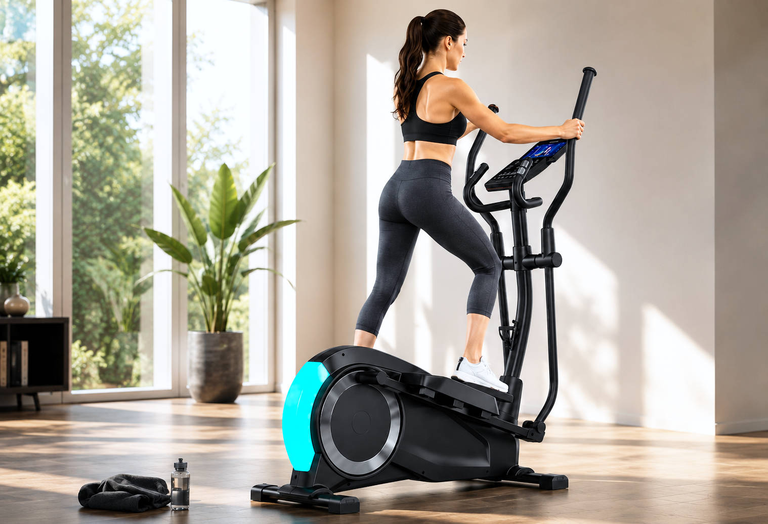 Crosstrainer im hellen Wohnraum