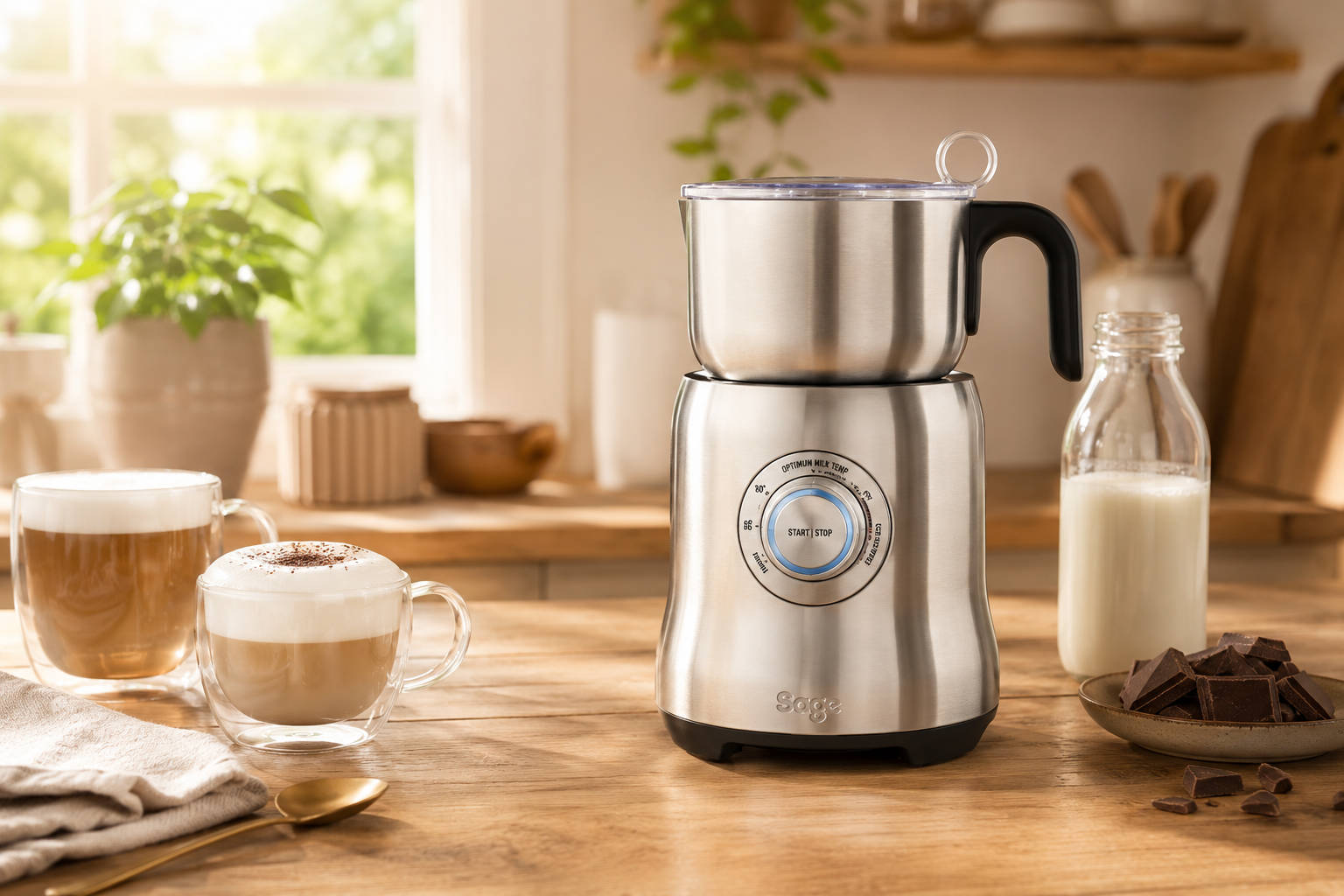 Moderner Milchaufschäumer für Cappuccino