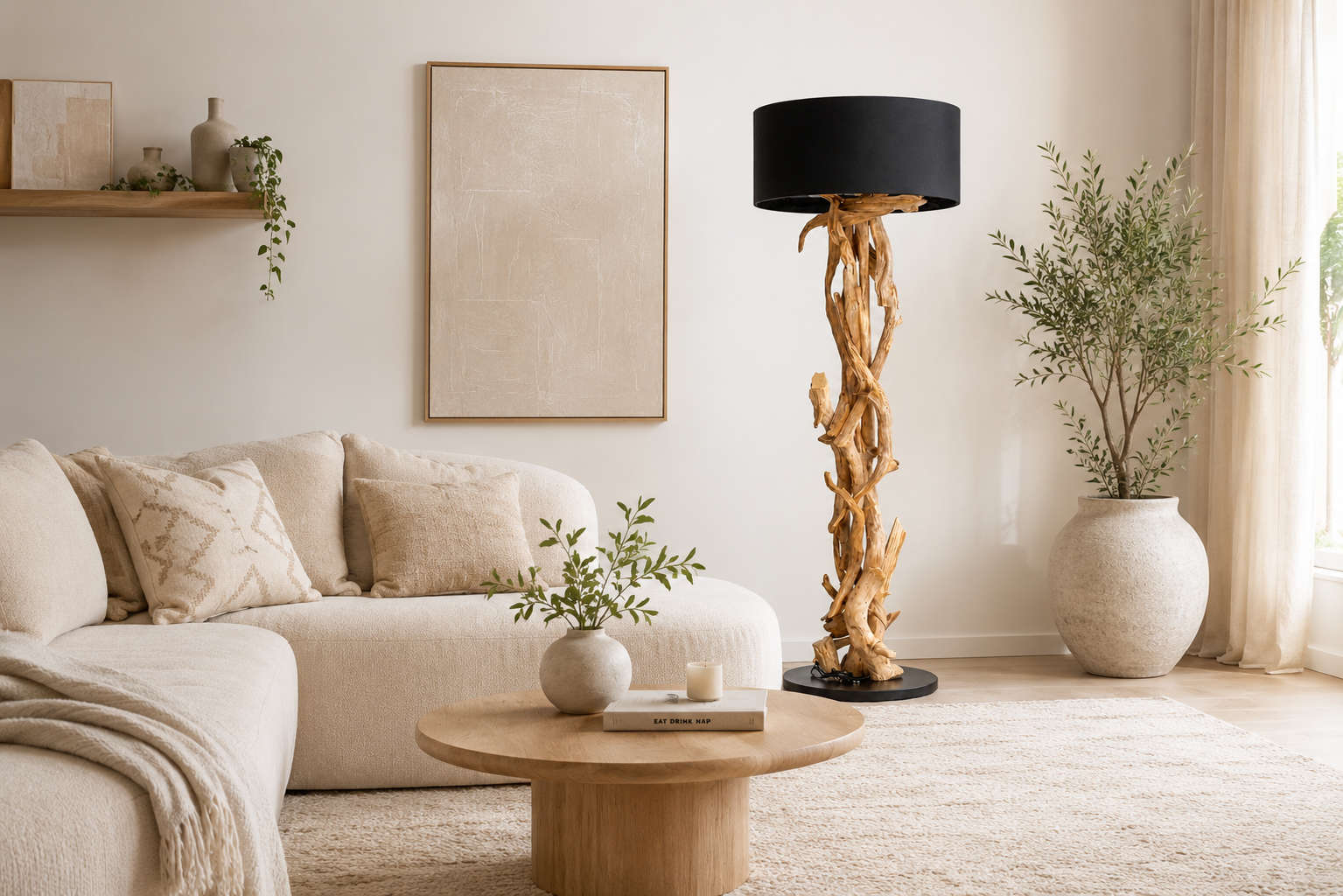 BLUMA Treibholz Stehlampe