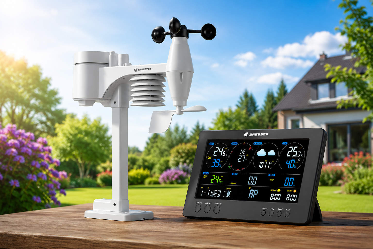 Moderne WLAN-Wetterstation für Zuhause