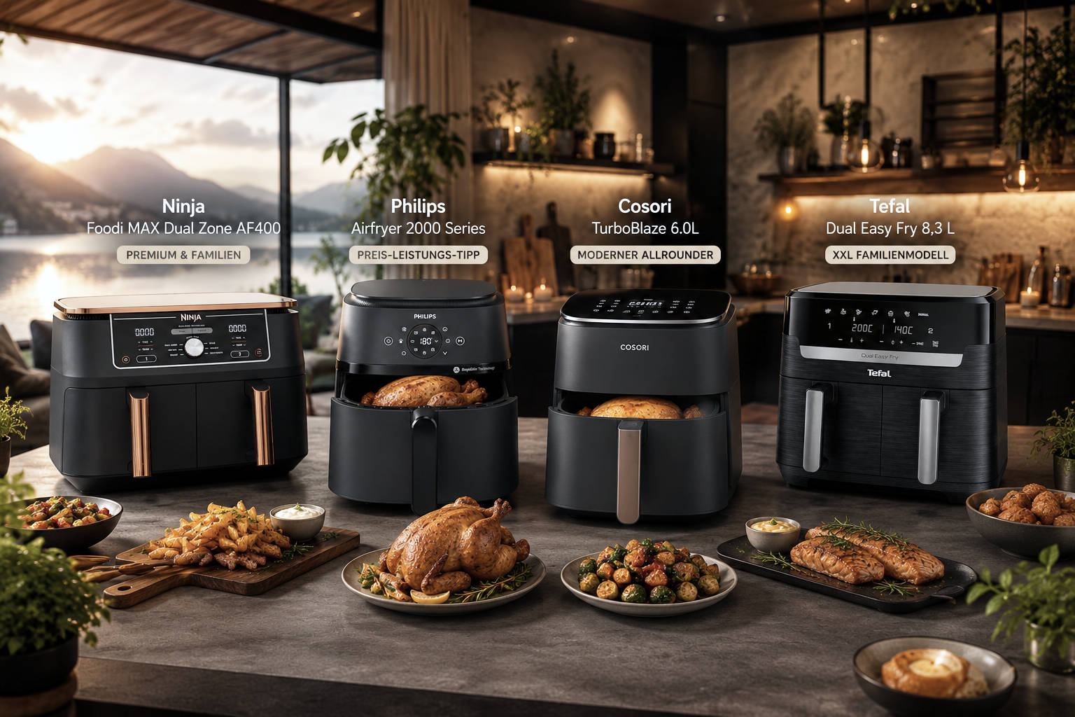 Airfryer Körbe werden zwischendurch geschüttelt