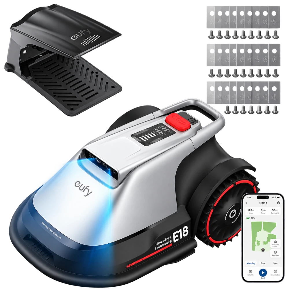 Anker eufy Mähroboter E18 Set, Garage+Ersatzklingen, ohne Begrenzungskabel bis 1200m² B0H5WBFFPB